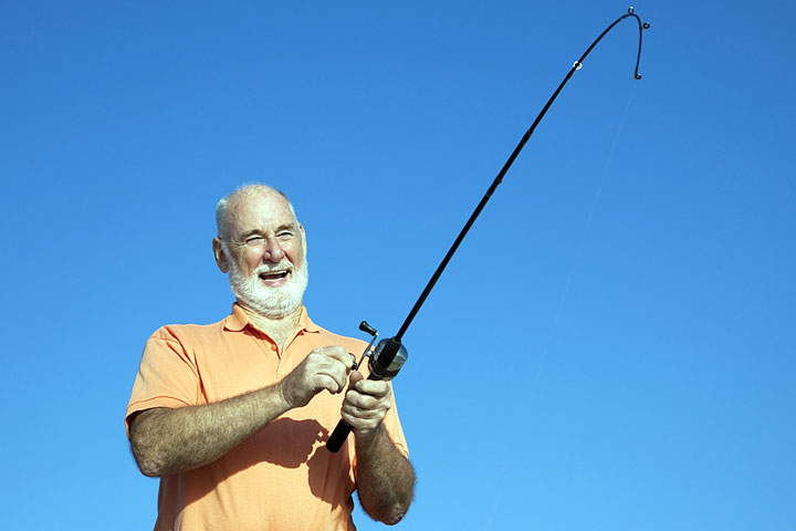 senior citizen fishing in Florida